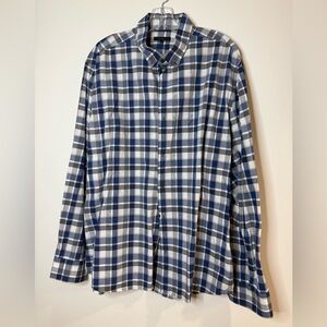 T399- RW&CO. Navy and White Plaid Casual Shirt